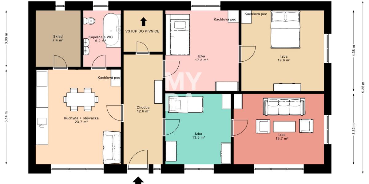 PREDAJ / starší rodinný dom s pozemkom 1950 m2 / Široké