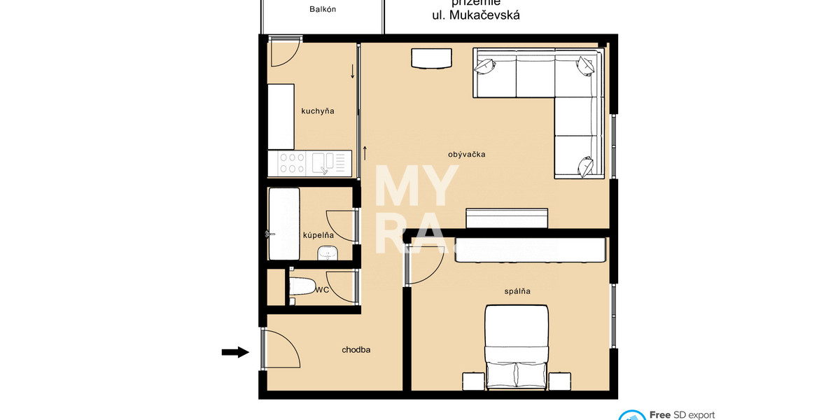 NA PRENÁJOM / 2-izbový byt, 61 m2, Apartmány Torysa, sídl. III, Prešov
