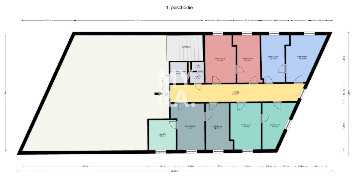 PREDAJ / priestory ambulancií / 146 m2 / Sídl. III, Prešov