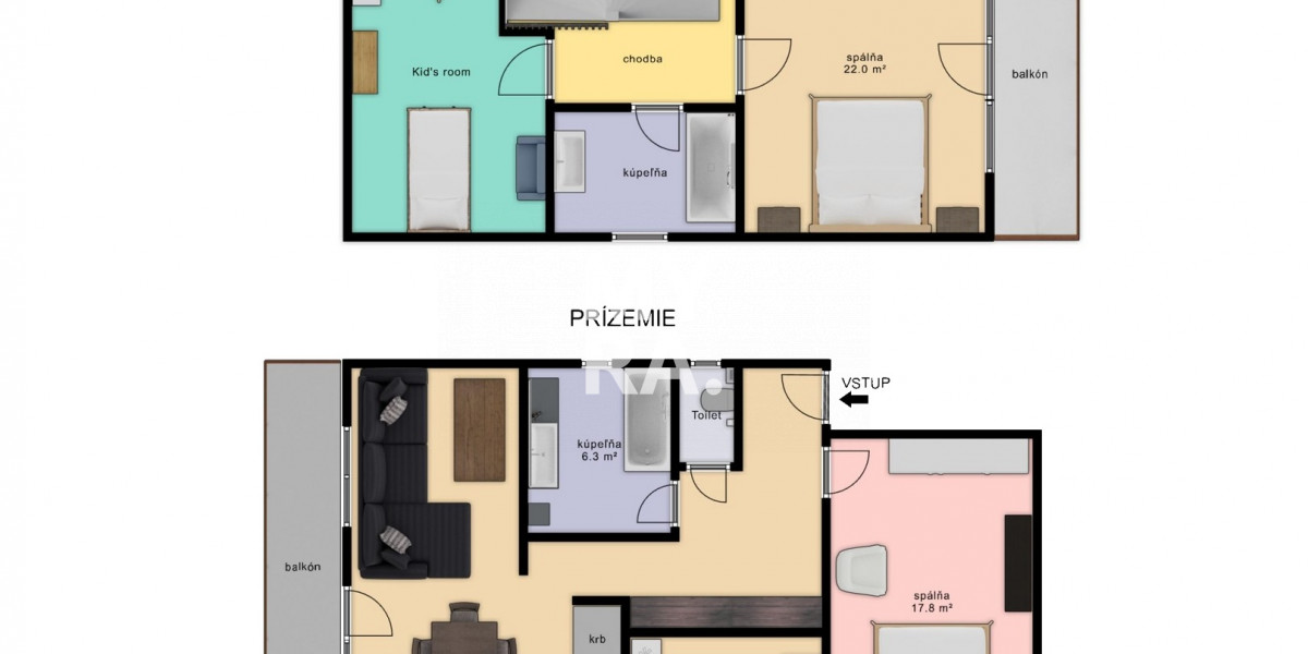 PRENÁJOM / 4-izbový mezonet 133 m2 s dvoma balkónmi / Vysoké Tatry