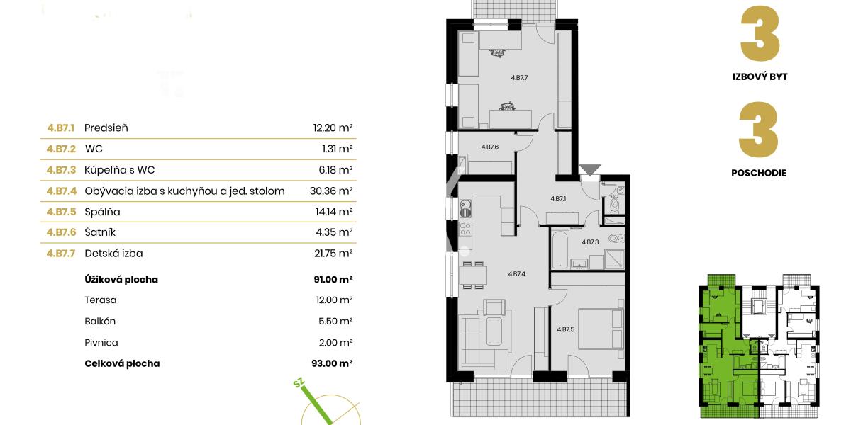 Moderný byt s lodžiou a balkónom – 93 m²  – ul. Solivarská, Prešov