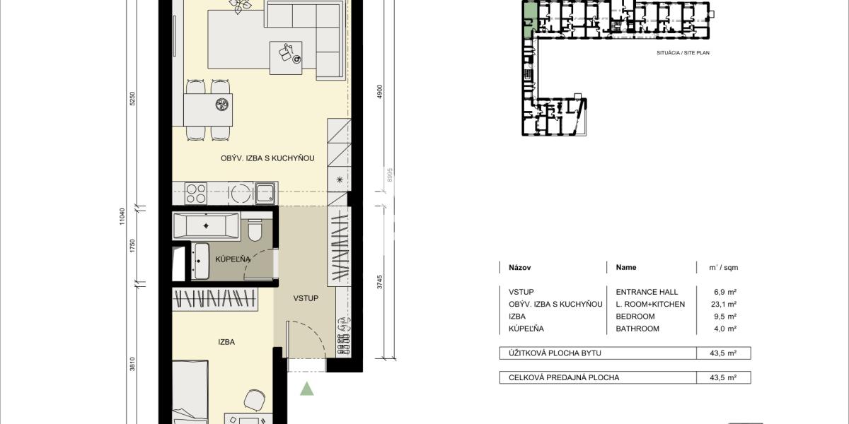 ZNÍŽENÁ CENA: 2-izbový investičný byt 4.03 v novostavbe v centre Košíc