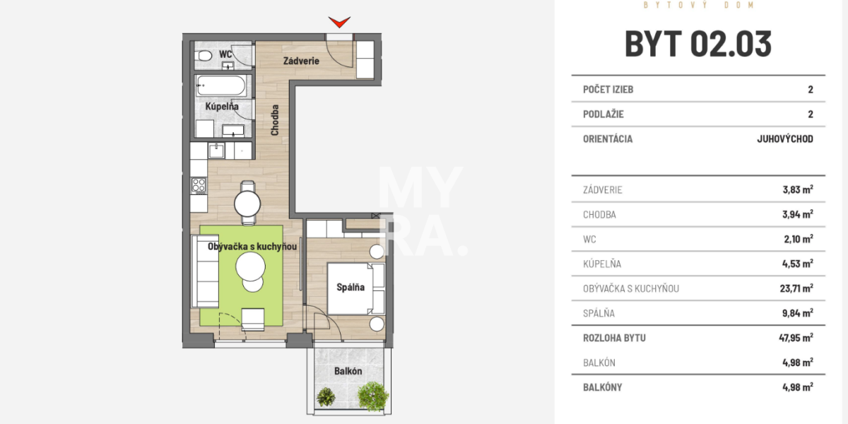 2 - izbový byt v novostavbe