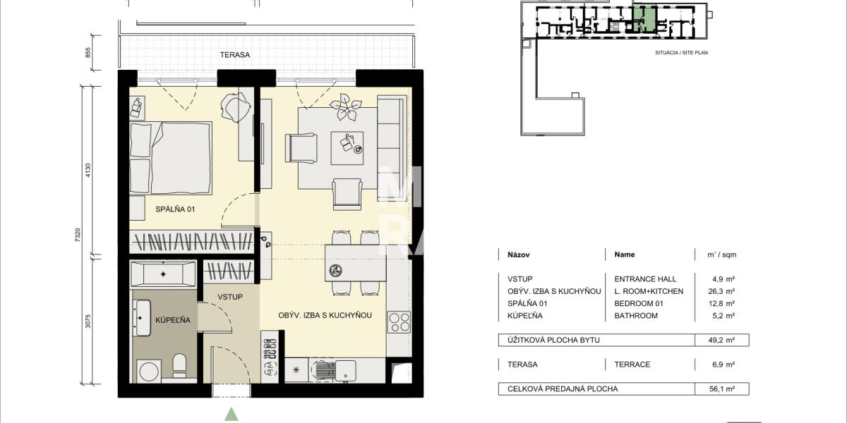 2-izbový byt 5.03 v novostavbe v centre Košíc