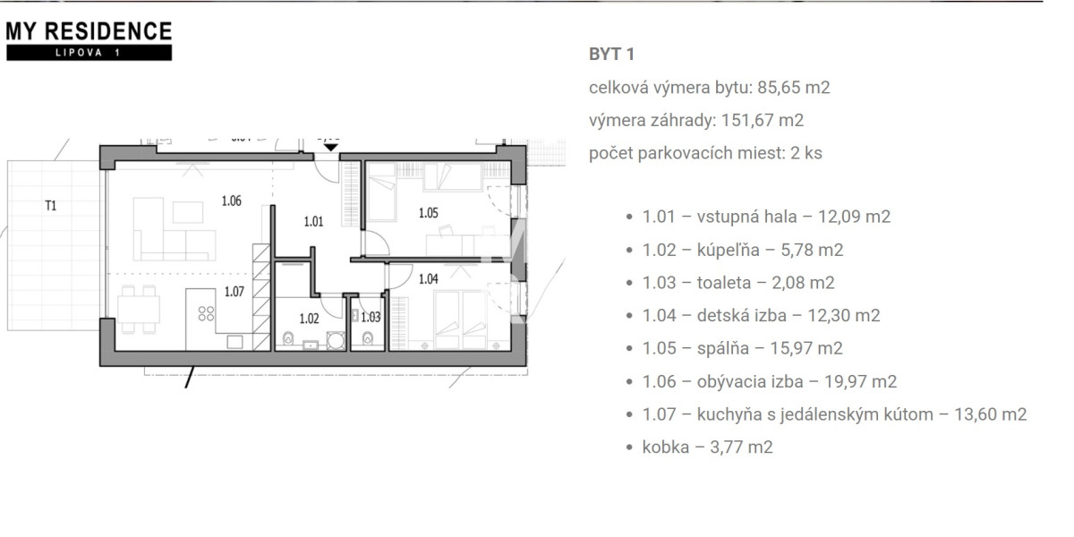 Prenájom exkluzívneho 3-izbového bytu so záhradou, ul. Lipová – Prešov