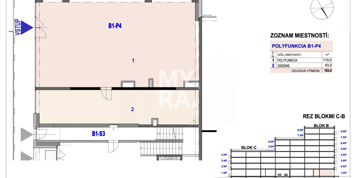 Obchodný priestor B1-P4 v Bytovom komplexe Ipeľská