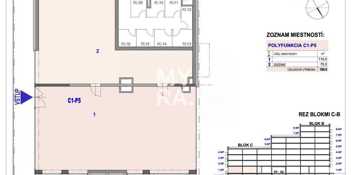 Obchodný priestor C1-P5 v Bytovom komplexe Ipeľská