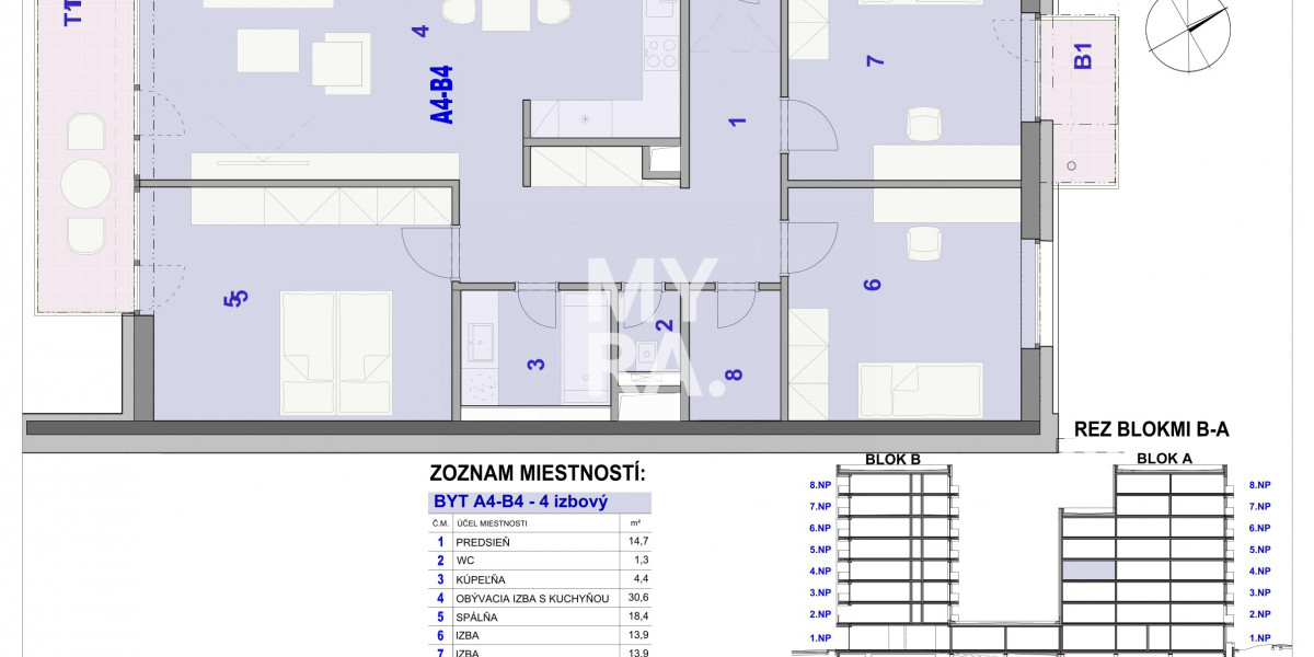4 izbový byt - BYTOVÝ DOM IPEĽSKÁ - NOVOSTAVBA