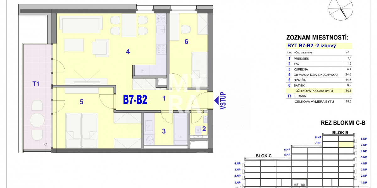 REZERVOVANÉ - 3 izbový byt - BYTOVÝ DOM IPEĽSKÁ - NOVOSTAVBA
