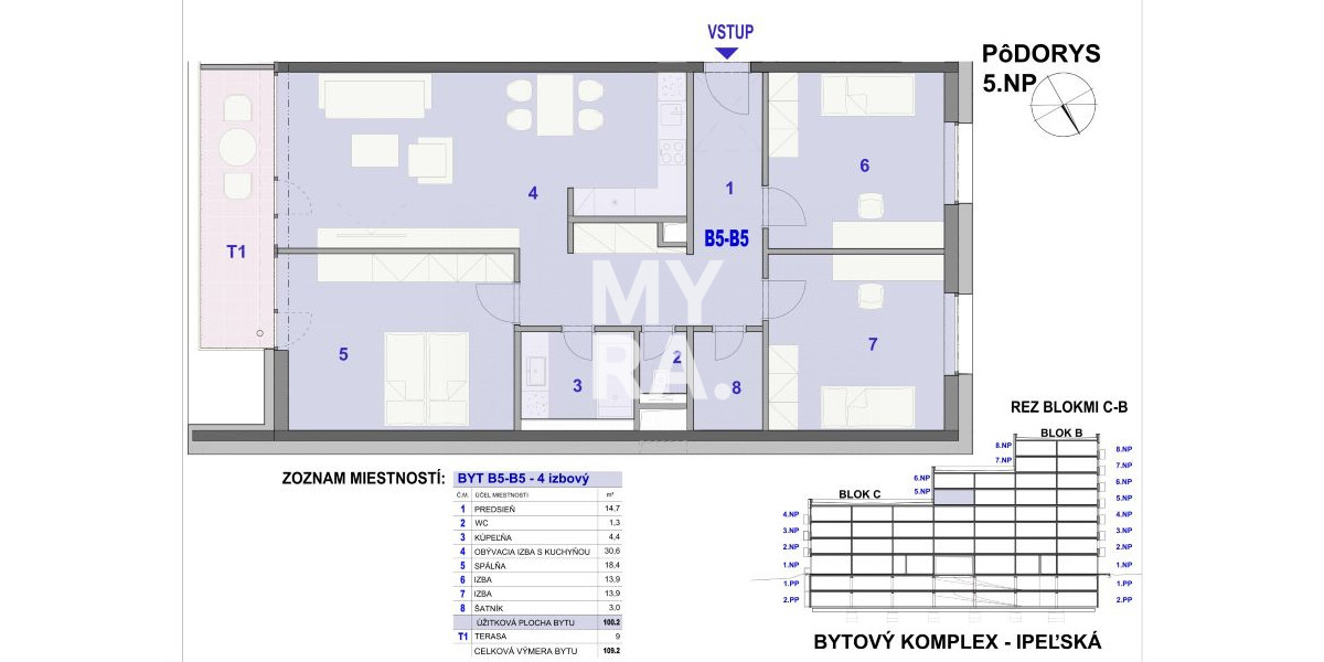 REZERVOVANÉ - 4 izbový byt - BYTOVÝ DOM IPEĽSKÁ - NOVOSTAVBA