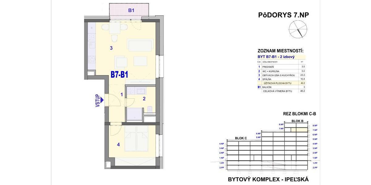 REZERVOVANÉ - 2 izbový byt - BYTOVÝ DOM IPEĽSKÁ - NOVOSTAVBA