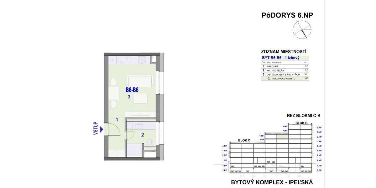 REZERVOVANÉ - 1 izbový byt - BYTOVÝ DOM IPEĽSKÁ - NOVOSTAVBA