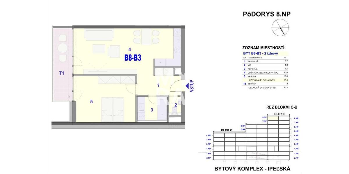 REZERVOVANÉ - 2 izbový byt - BYTOVÝ DOM IPEĽSKÁ - NOVOSTAVBA