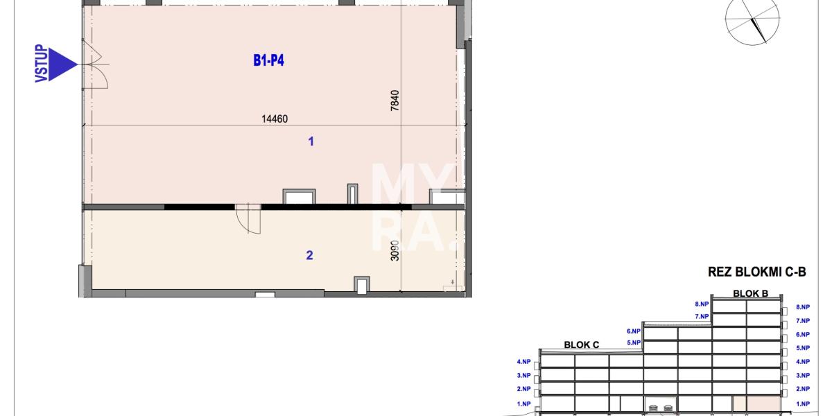 Obchodný priestor B1-P4 v Bytovom komplexe Ipeľská