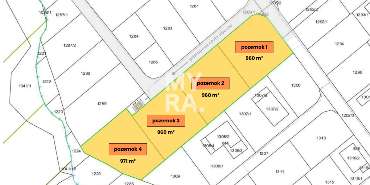 Pozemky pre developerský projekt – 3 851 m² – vhodné na výstavbu rodinných domov