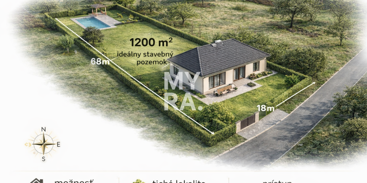 Stavebný pozemok 1200 m² – Medzany, okr. Prešov
