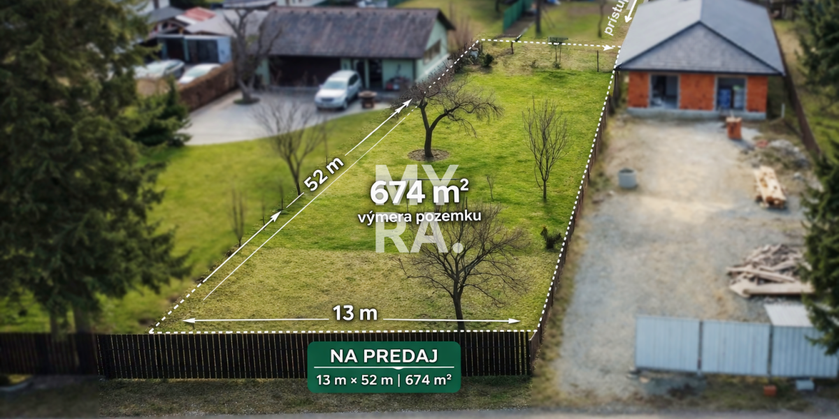 Stavebný pozemok 674 m², IS, optika, prístup – Nižná Šebastová