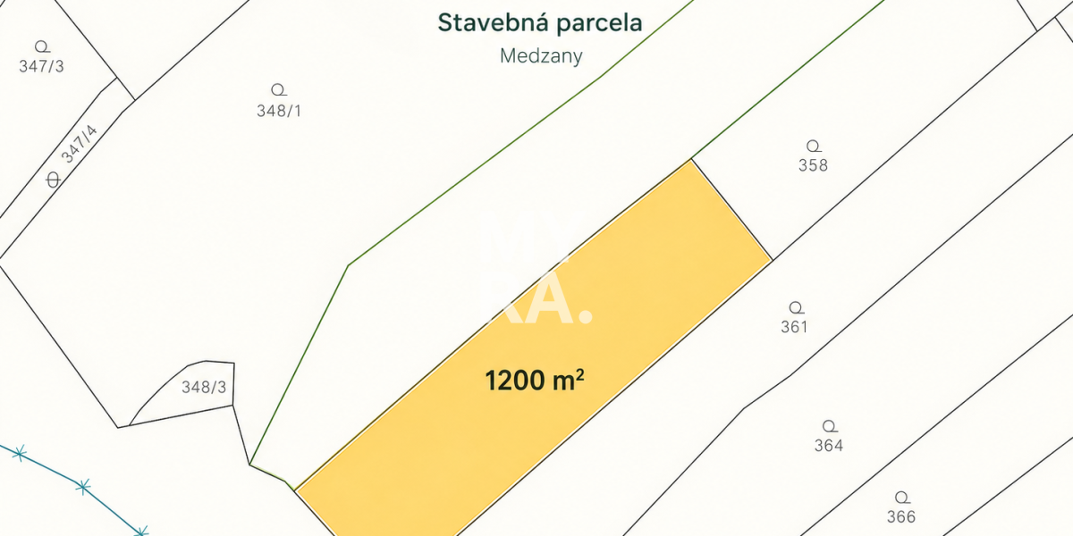 Stavebný pozemok 1200 m² – Medzany, okr. Prešov