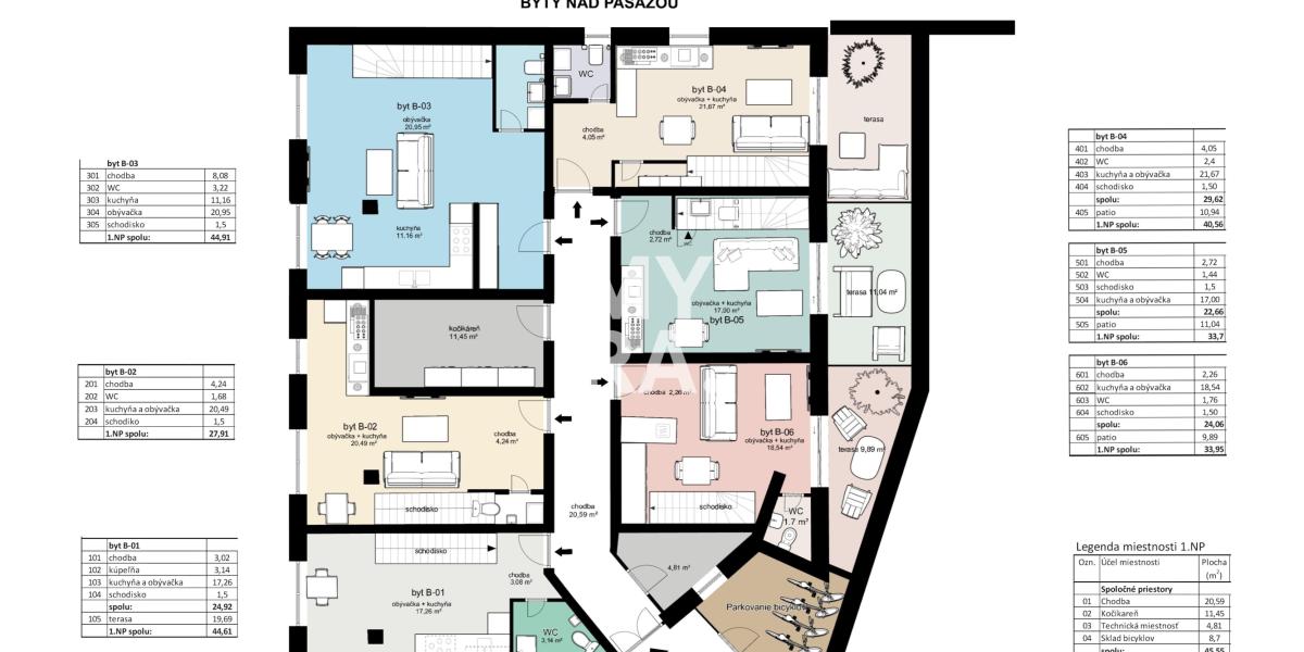 Novostavba – mezonetový byt 2+kk s klimatizáciou, centrum Lipian