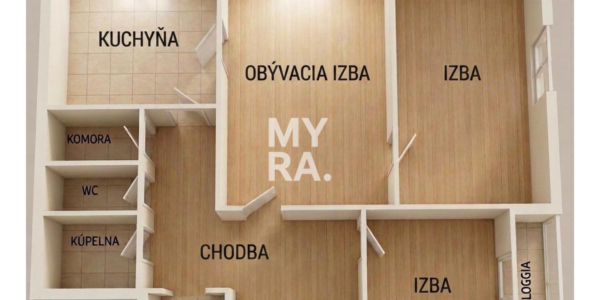 3izb. byt Park Angelinum, 70m2+loggia 5m2