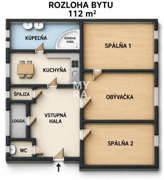 Staromestský byt 112 m², plynový kotol, Košice